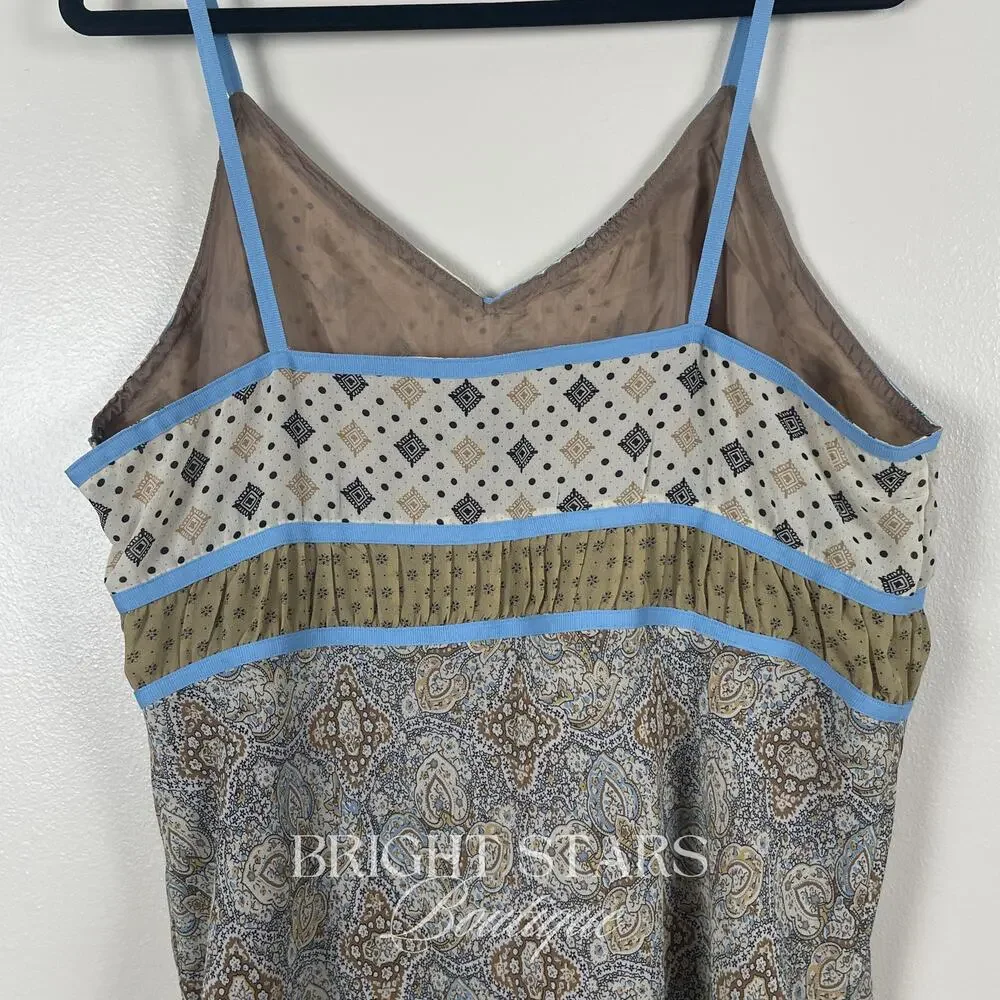 Rare Vintage Dress ALT ASO Lorelai Gilmore Girls Yellow Blue Pattern Paisley